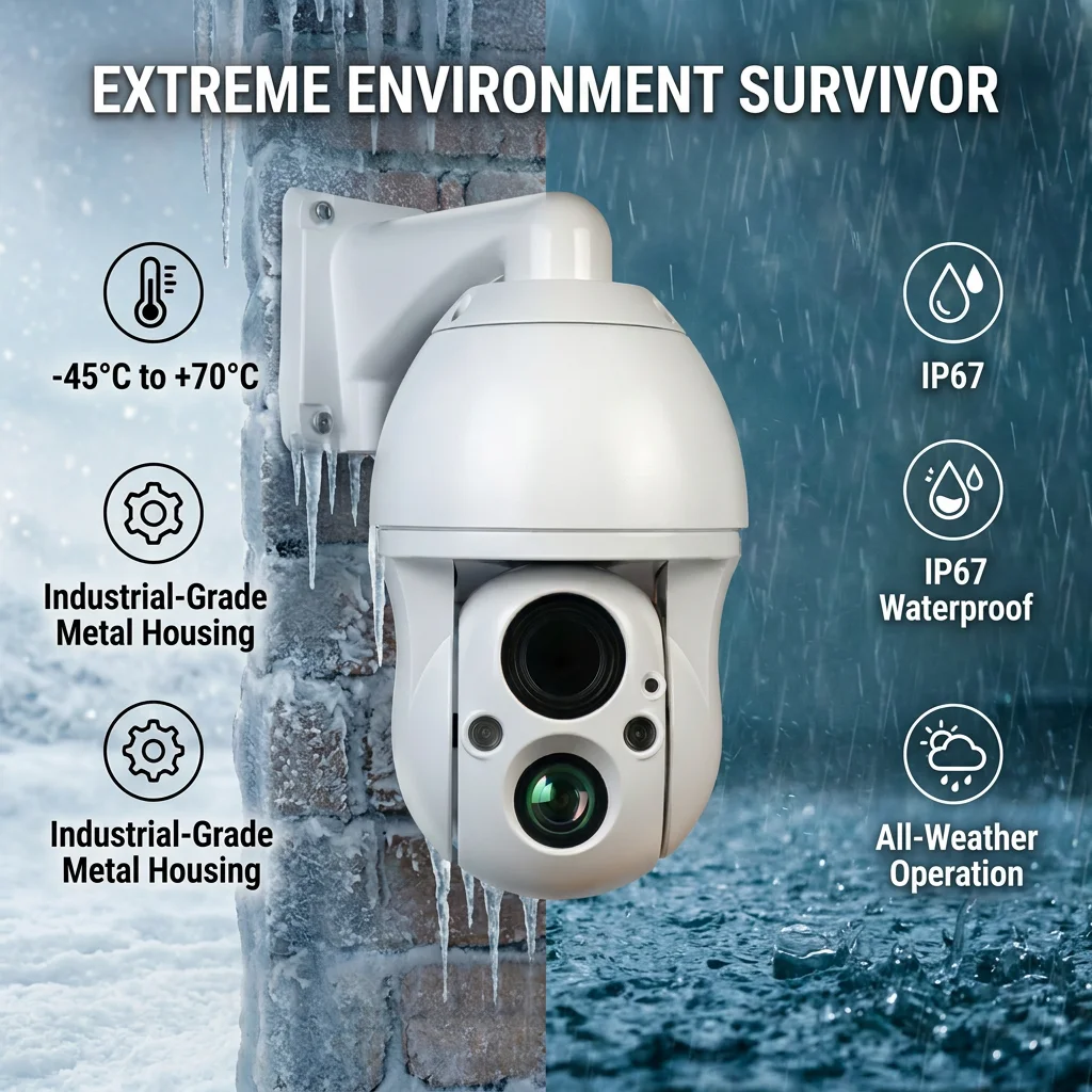 IR6 4K Thermal Imaging PTZ Camera 30X Zoom Night Vision Fire Smoke Detection Two-Way Audio Outdoor Industrial CCTV All-Weather