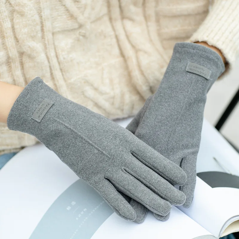 New Simple Style Solid Women Winter Keep Warm Touch Screen guanti Drive ciclismo antivento Fashion Elegant Elasticity Mittens