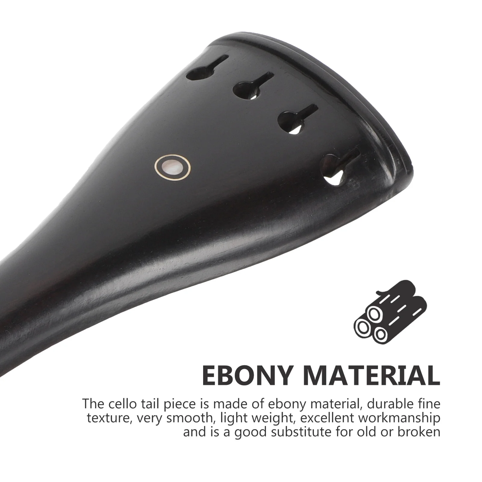 

Cello Wooden String Board Durable Ebony Tailpiece Durable Fine Tuners Practical Cello Accessory Pull Strings Board