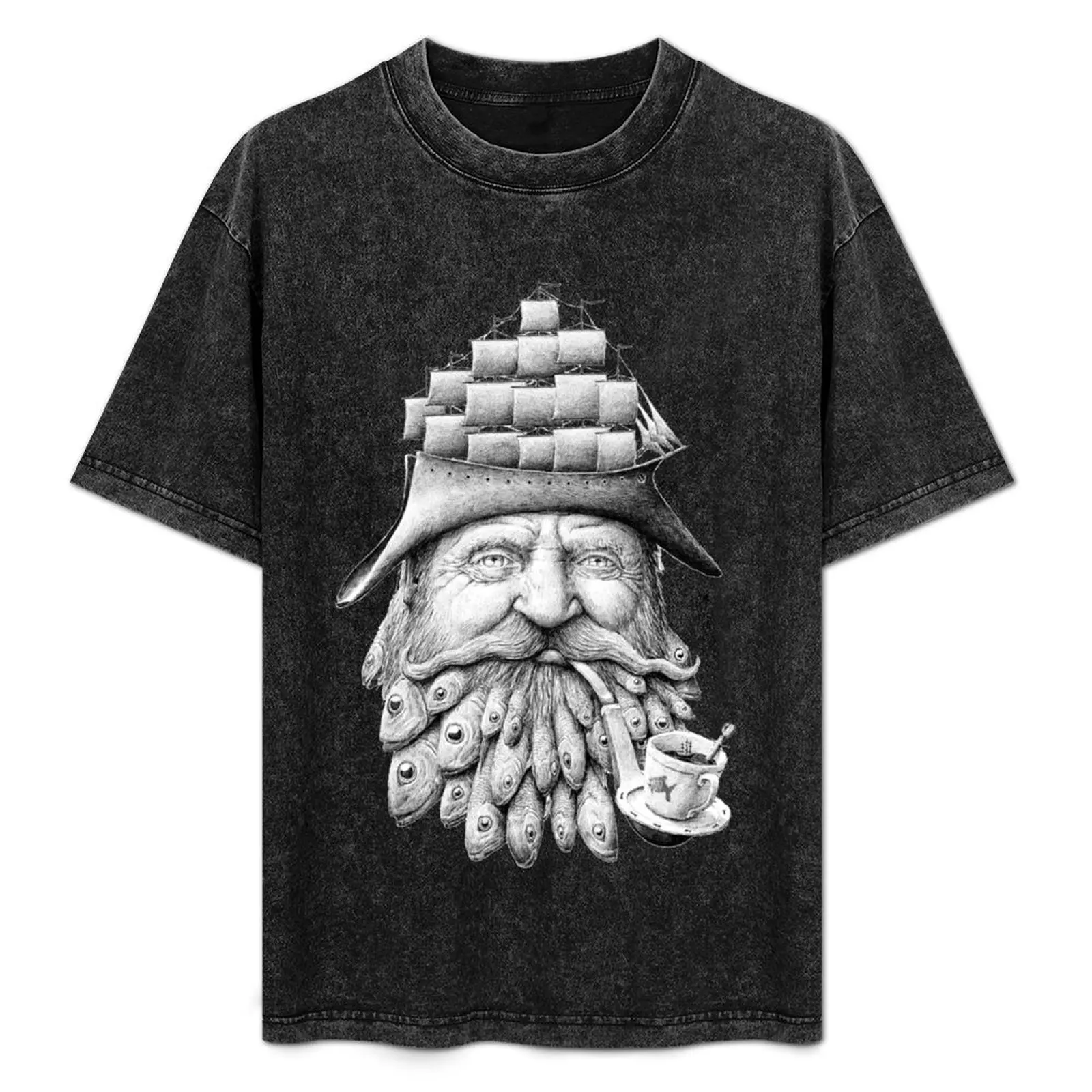 

captain fishbeard T-Shirt customs design your own shirts graphic tees sweat t shirt men 100℅ cotton
