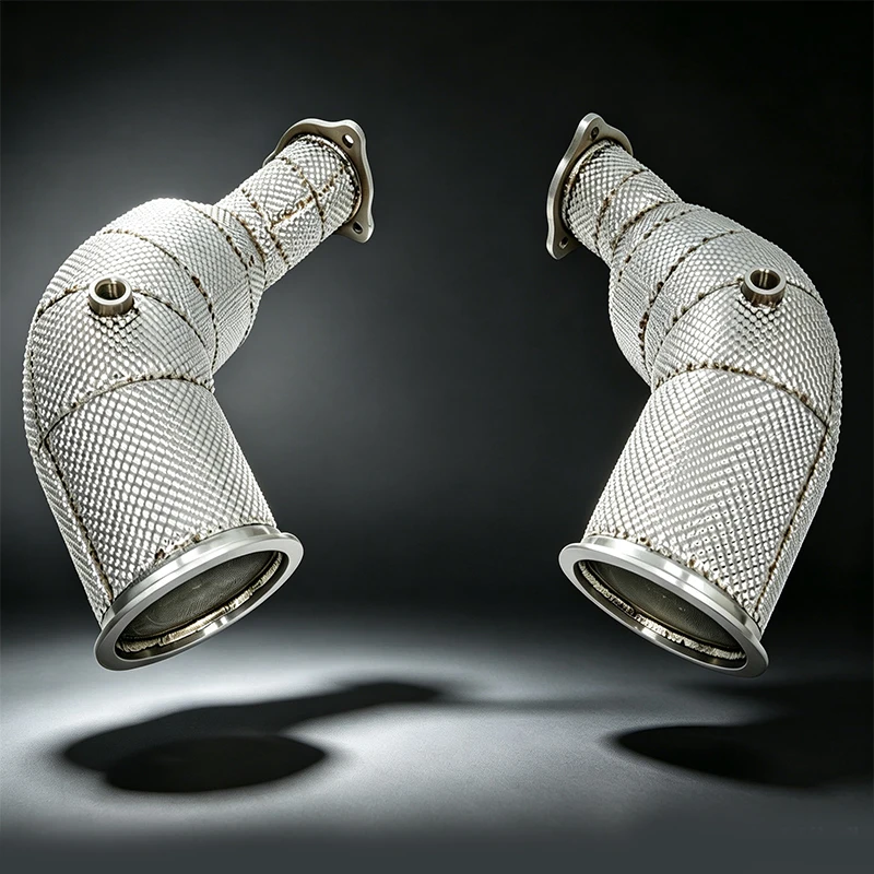 ACE Car Accessories for Audi RS4 RS5 B9 2.9T Sports Downpipe with Heat Shield High Flow Performance Exhaust Pipe