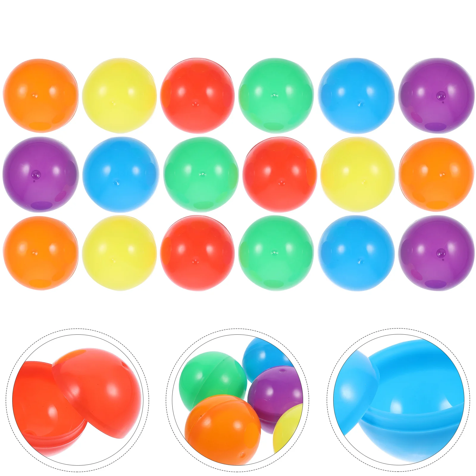 

50 Pcs Fillable Capsules Ball DIY Round Colorful Gashapon Shell Semi-translucent Balls Gumball Machine