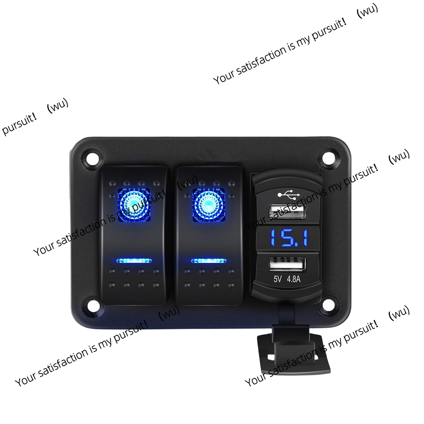 

2 sets of rocker arm switch panels, dual USB chargers, suitable for RV trailers, buses, marine waterproof and cold-resistant