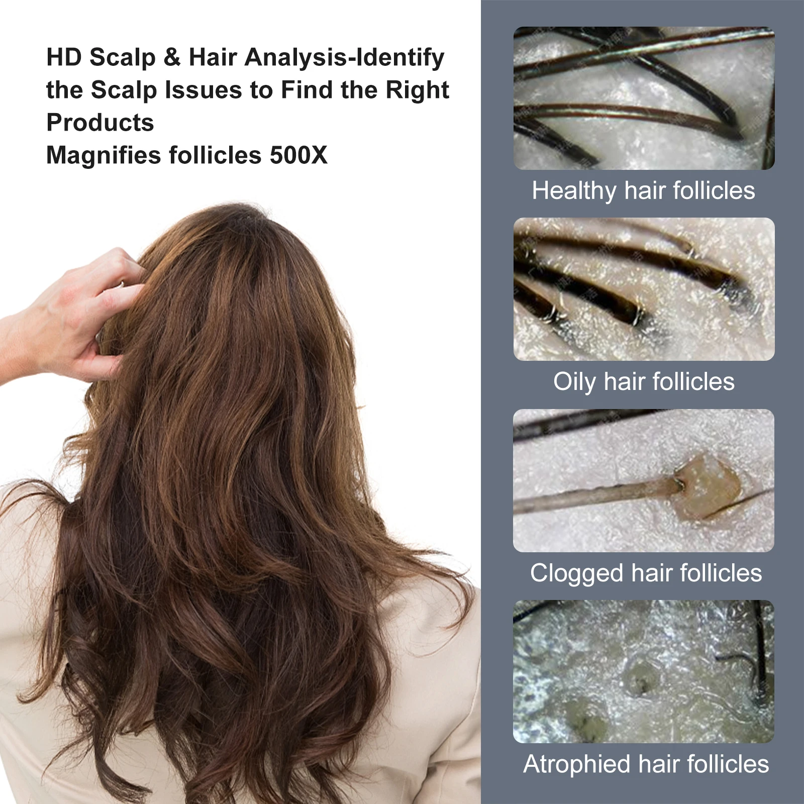 휴대용 디지털 현미경 피부 분석기 포켓 핸드헬드 현미경 카메라 2.8인치 화면 동전 보석 머리카락 피부용