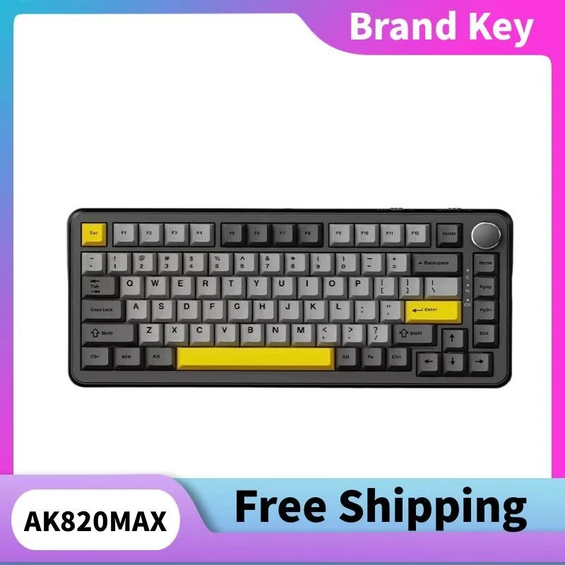 

AJAZZ AK820 AK820 MAX HE Hall Effect Magnetic Gaming Keyboard, Adjustable ActuationPolling Rate, Gasket,Wired Gaming Keyboard