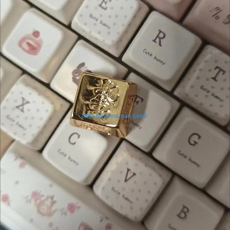 Coppers Brasses ESC-Tastenoberseite mit traditionellem chinesischen Schriftzeichendesign für Schaltertastaturen M76A – Detail 9