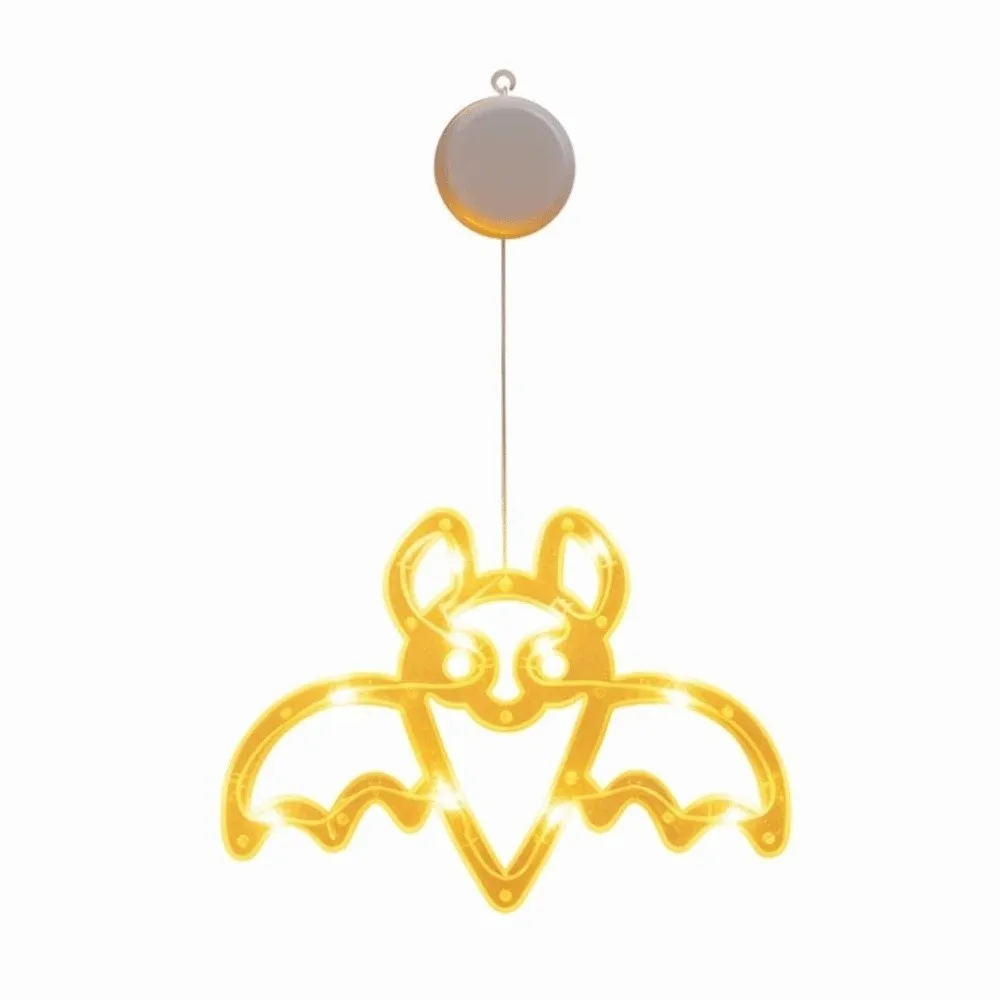 Battery-operated Halloween Suction Lights Plastic Waterproof Window Silhouette Lamp Removable Multishaped LED Glass Pendant