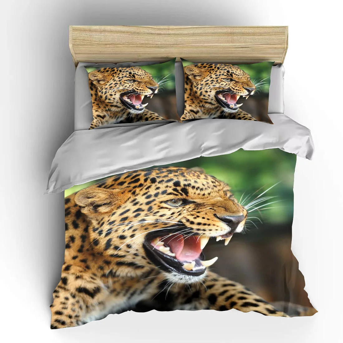 New 2023 Leopard Bedding Set 3D Print Animal Duvet Cover Black White Luxury Home Textiles Queen King Size For Adults Kids
