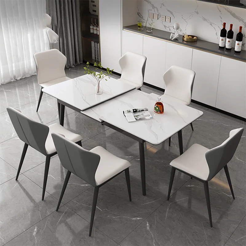 Luxury White Dining Table Legs Metal Extendable Modern Office Living Room Table Hotel Kitchen Mesas De Jantar Home Furniture