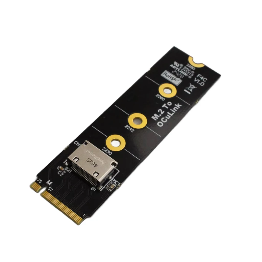 PCIe 4.0 F9G 64Gbps OcuLink Laptop Placa gráfica externa GPU Docking Station para M.2 NVMe para SFF-8612 OcuLink eGPU Placa adaptadora