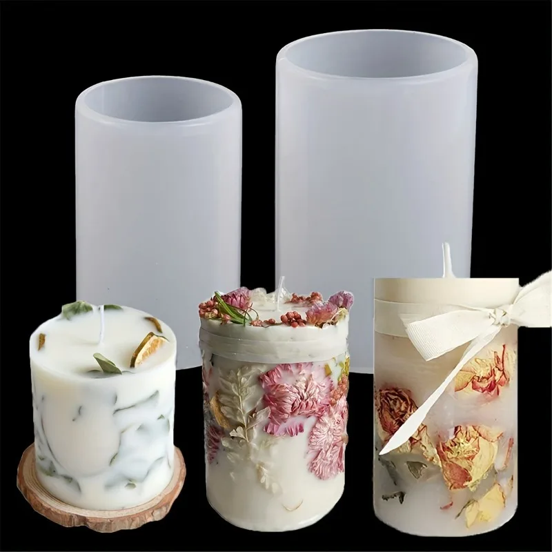 2pcs Floral & Marble Designs, Perfect for Creating Unique Candle Arrangements,  Floral Patterns Durable Mold, Candle Decor
