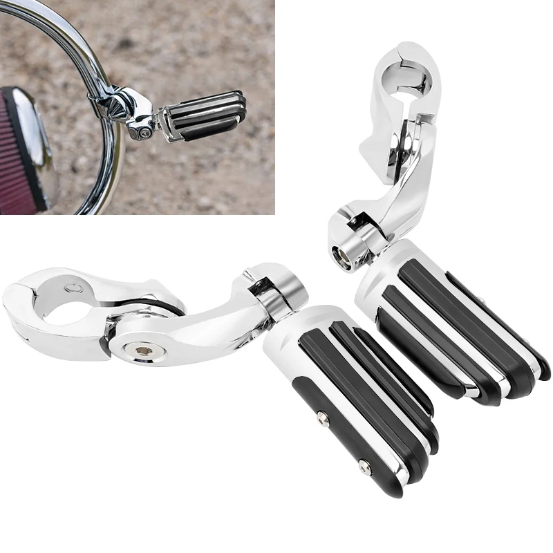 Motorcycle Short Angled Foot Pegs Shifter Peg Brake Pedal Pad Cover Chrome Universal For Harley Honda Kawasaki Suzuki Yamaha