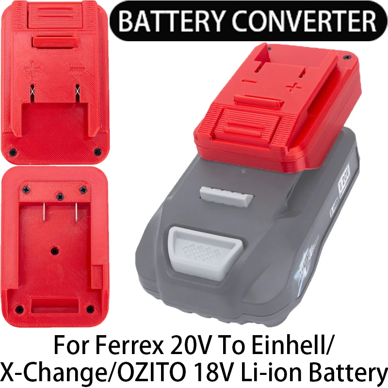 

Battery Adapter for Einhell/X-Change/OZITO 18V Li-Ion Tools to Ferrex 20V LiIon Battery Powered Tool Accessories