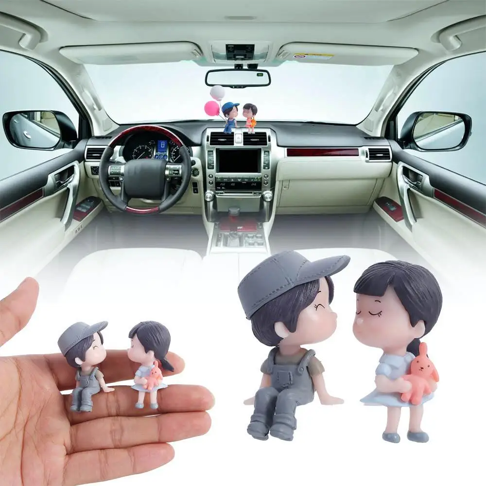 Women Auto Parts Center Console Dashboard Figure Cute Girls Gifts Car Decoration Balloon Ornament Cartoon Couples Action Figure