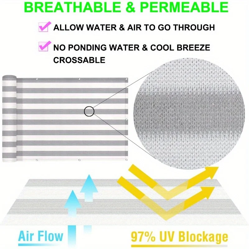 Shade Netting & Fence Privacy Screen: High-Density Polyethylene Shade Net with Brass Fasteners, 90% Shading Rate and Uv Protection Suitable for Backyard Lawns, Porches, Outdoor Pavilions, Lawns, and Outdoor Activity Areas.