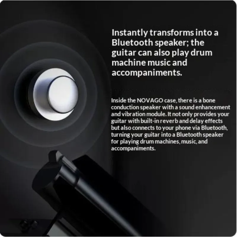 جيتار كهربائي صوتي ذكي من ألياف الكربون مقاس 35 بوصة، محمول للمبتدئين، لاقط متطور ومتكامل يعمل بالبلوتوث