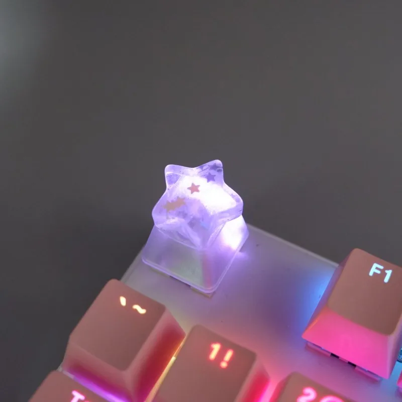 Anime cartoon transparent cat claw love keycap three-dimensional pink gift decoration cute ESC key mechanical keyboard