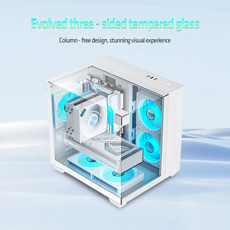 Yeah Magic Cube Gaming MATX Desktop PC Case Computer Chassis Seaview Room Case Glass Support 5 Fan Position 240 Water Cooling