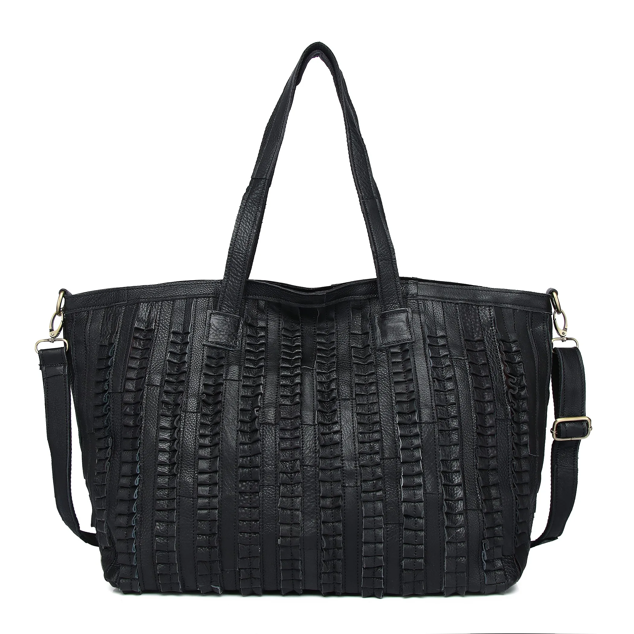 

Fashionable Large Capacity Leather Tote Shoulder Bag for Women Casual Versatile Cowhide Crossbody Dumpling Bag English Style