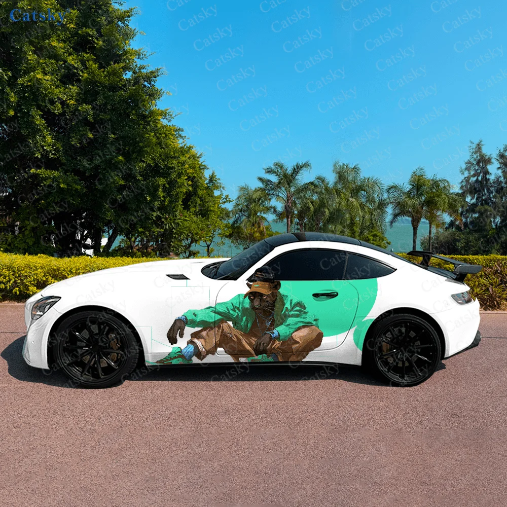 

Красочная боковая наклейка в стиле пантера в стиле хип-хоп, водонепроницаемая наклейка из ПВХ, устойчивая к царапинам, защита автомобиля, автоаксессуары в подарок