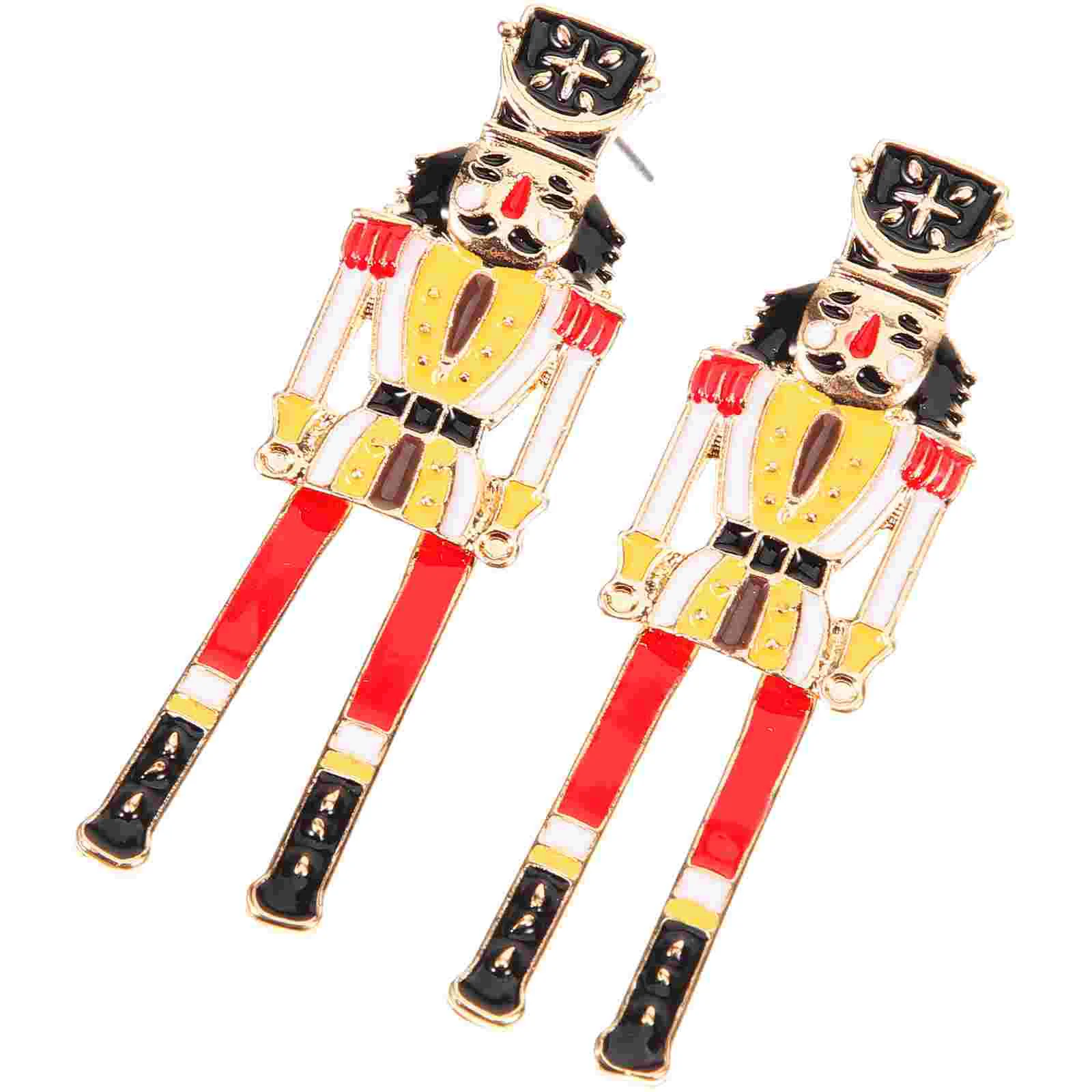 European and American Nutcracker Earrings Miss Girls Christmas Gifts Post for Women Zinc Alloy