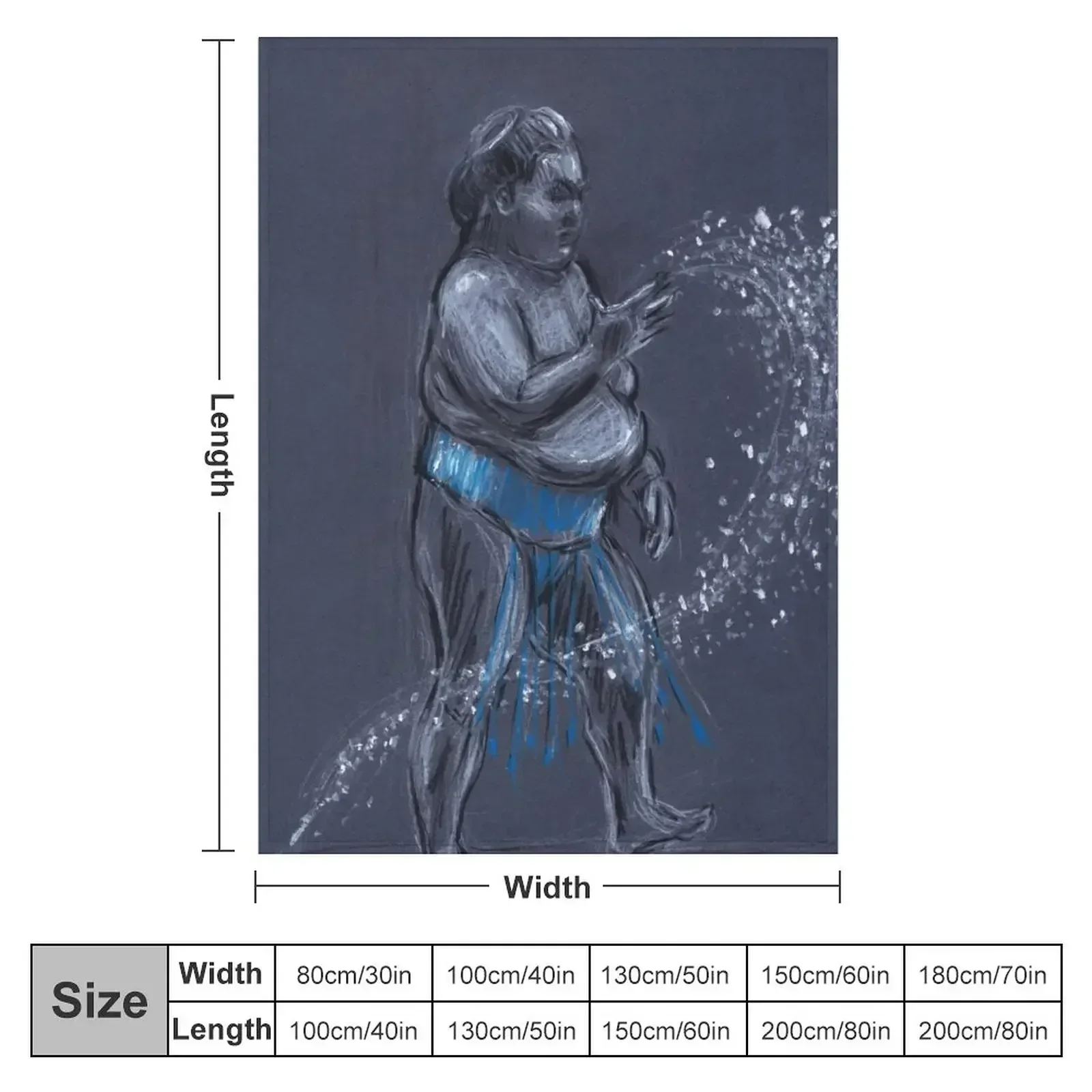 Sumo #25 - Shubatsu - Sumo Wrestler drawing on paper Throw Blanket couch cozy soft plush fuzzy picnic outdoor blanket