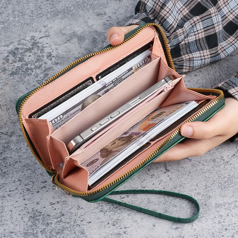 New ladies purse long Korean fashion single zipper multi-card student wallet mobile phone bag handbags