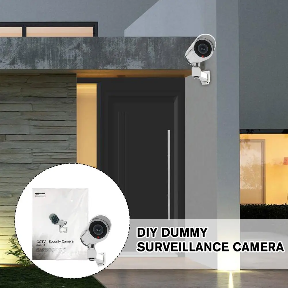 DIY Dummy Surveillance Camera Home Security Protection With CCTV Fake Outdoor Waterproof Indoor Monitor LED Surveillance Fl Q3S5