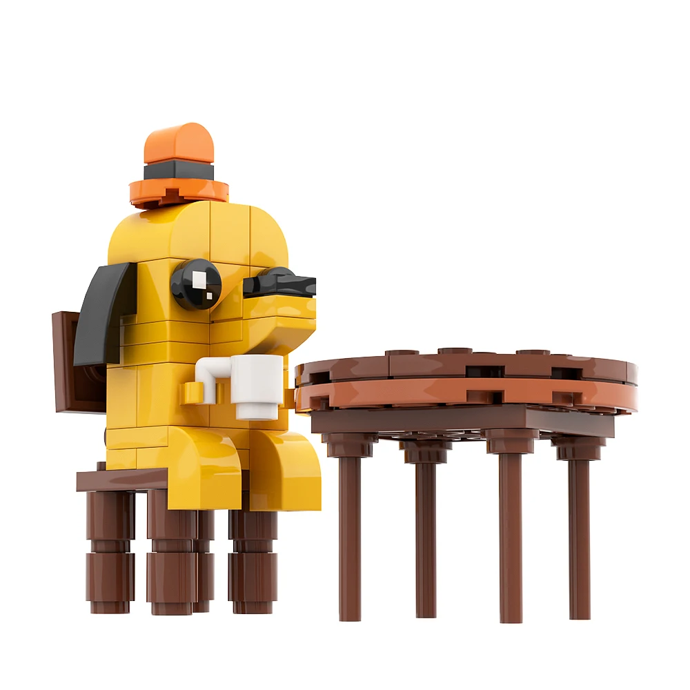 

Gobricks MOC This Is Fine-Meme Building Blocks set Anime Cartoon Hound Dog Flame Chair Comic Animals Creativity Model Brick Gift