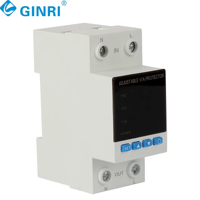 3PCS 63A 230V 2P Over Under Voltage Overcurrent Protection Electric Digital Voltage Protector Relay