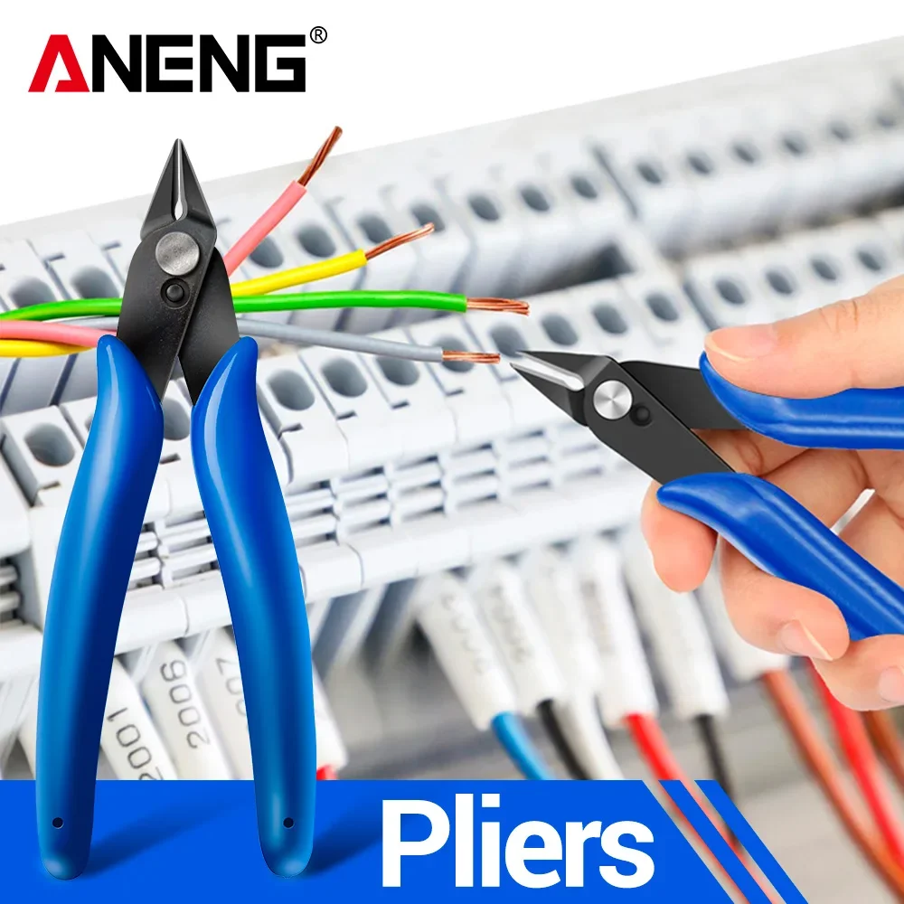 Diagonal Pliers ANENG Universal Blue Pliers Wishful Clamp Electrical Wire Cable Cutting Flush Wire Cable parts Home Hand Tools