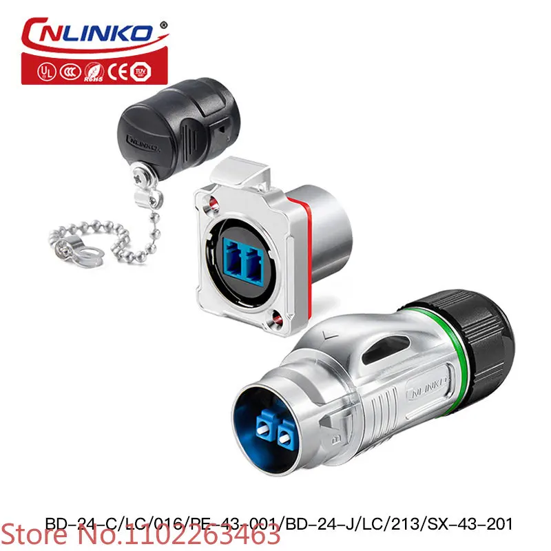 

BD24 industrial waterproof fiber optic connector IP67 aviation plug machine room network LC fiber optic plug socket