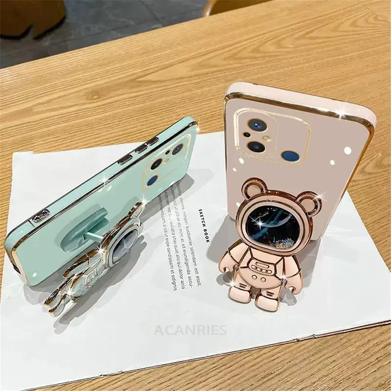 Redmi12c Glitter Quicksand Holder Plating Case On For Xiaomi Redmi 12 12c 10 10a 10c 9 9a 9c A1 A2 Plus 11a Silicone Stand Cover