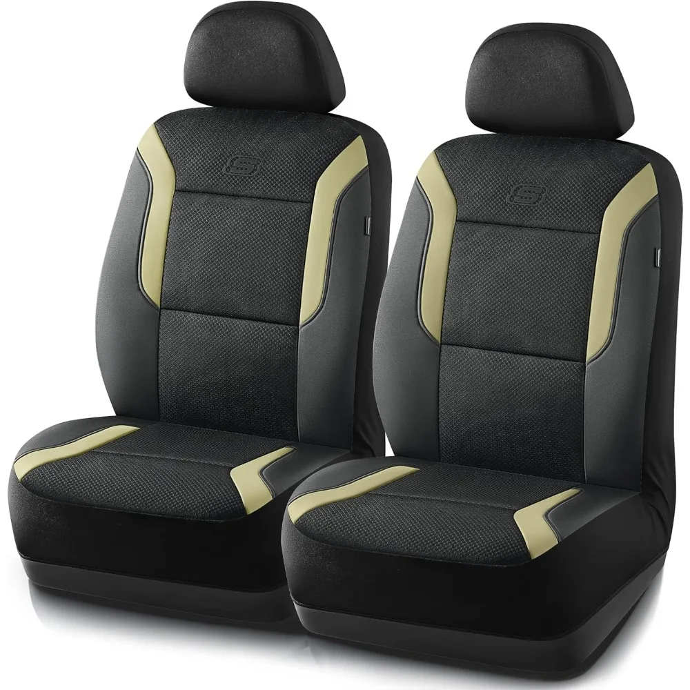 

Memory Foam Car Seat Covers, Air Cool Mesh Thick Seat Covers Slip-ins Front Seat Cover Airbag Compatible, Automotive Comfort Pr
