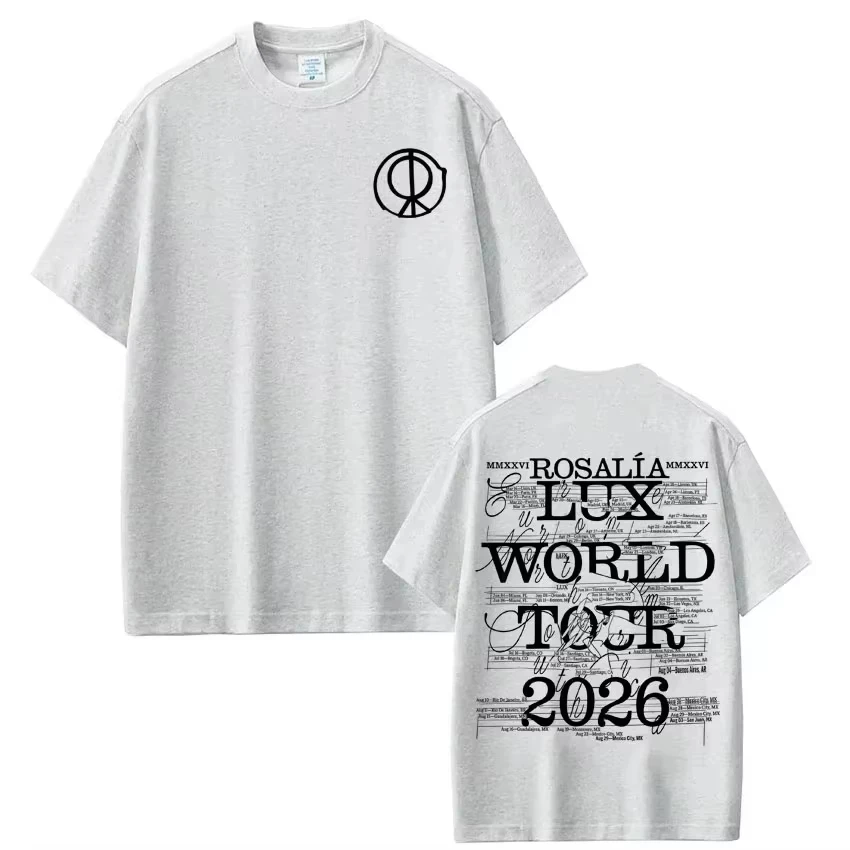 2026 Summer Fashion Short Sleeve Pure Casual T-Shirt Printed With Singer Rosalia Lux Album Tour Graphics Women And Men T-shirt