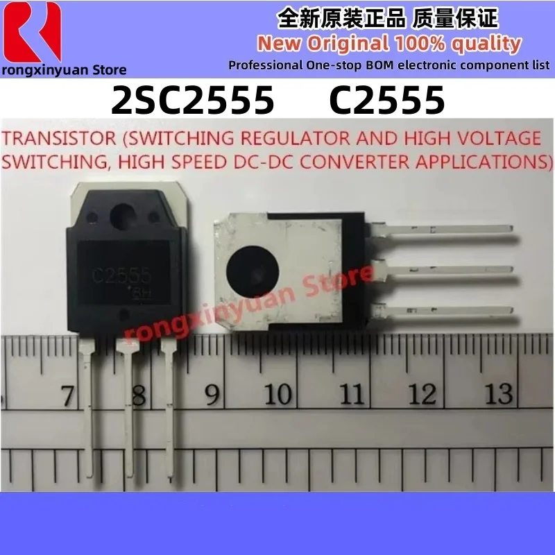 2SC2555 C2555 TO-3P TRANSISTOR (regulador de comutação e comutação de alta tensão, aplicações de conversor DC-DC de alta velocidade) novo