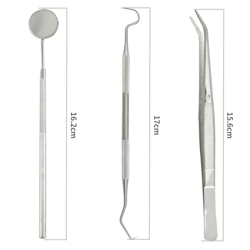 Basic Dentist Prepared Tool Box 304 Stainless Steel Dental Tools Kit Dental Mirror Probe Tweezer Dental Oral Care Instrument