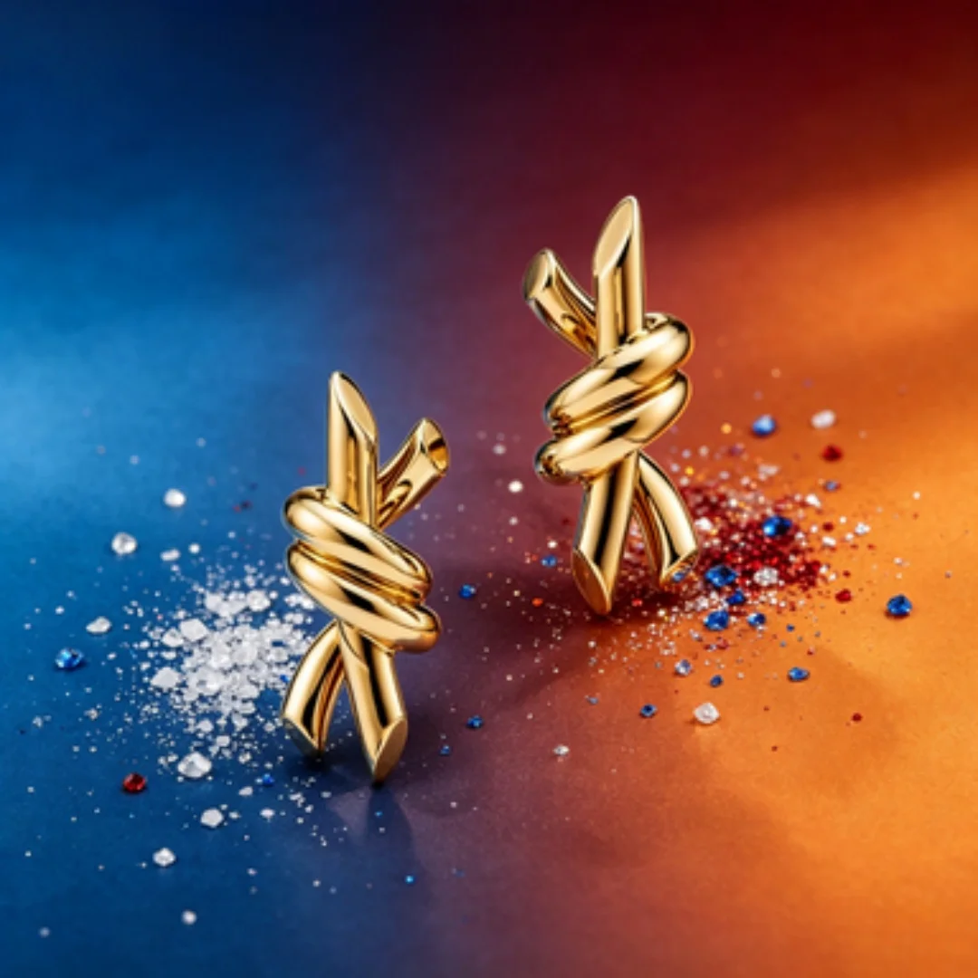 

Minimalist metal twisted earrings with a cool and high-end feel