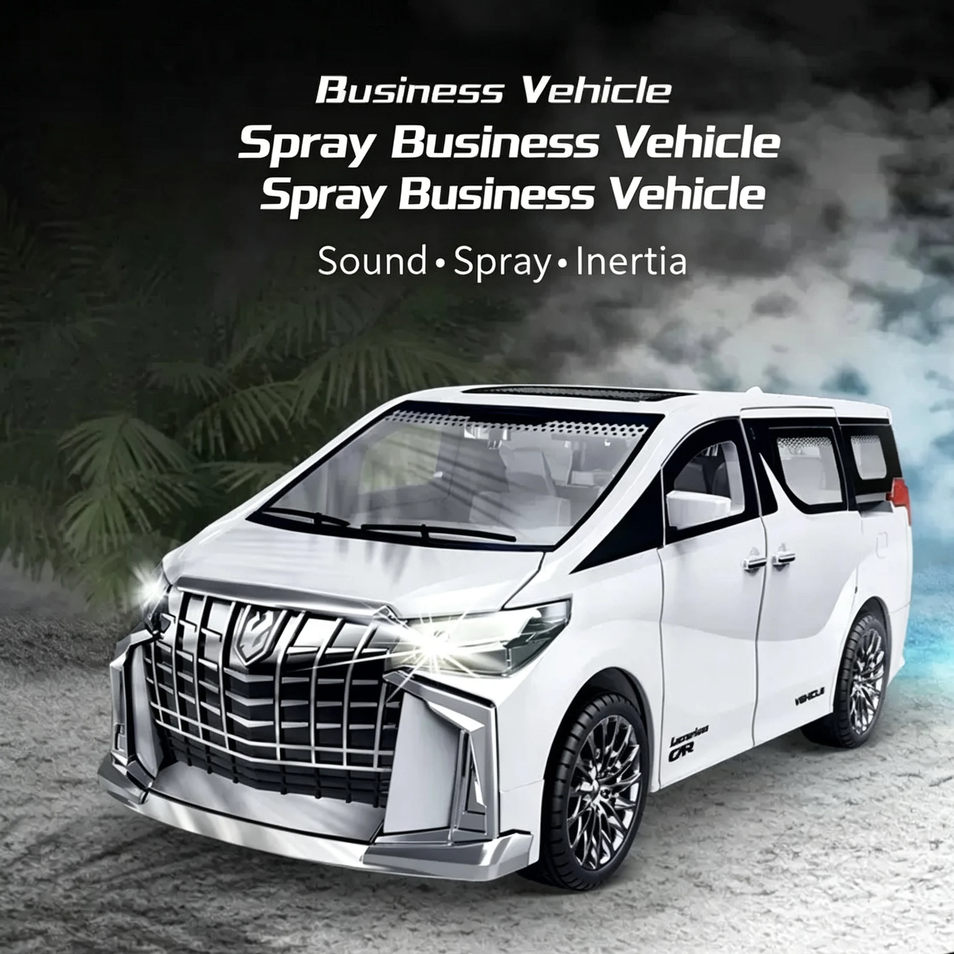 Children's Inertia Pull-Back Car Toy with Light and Sound Spray Simulation Commercial High-End Car Model Children's Holiday Gift