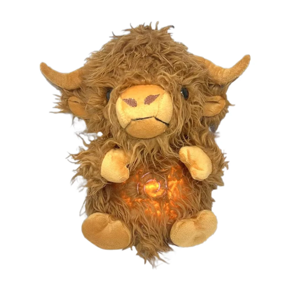 Highland Cow Stuffed Plush Toy Anxiety Relief Soothe Snuggle Highland Cow Toy Sleeping Highland Cow Plush Toy for Adults Kids