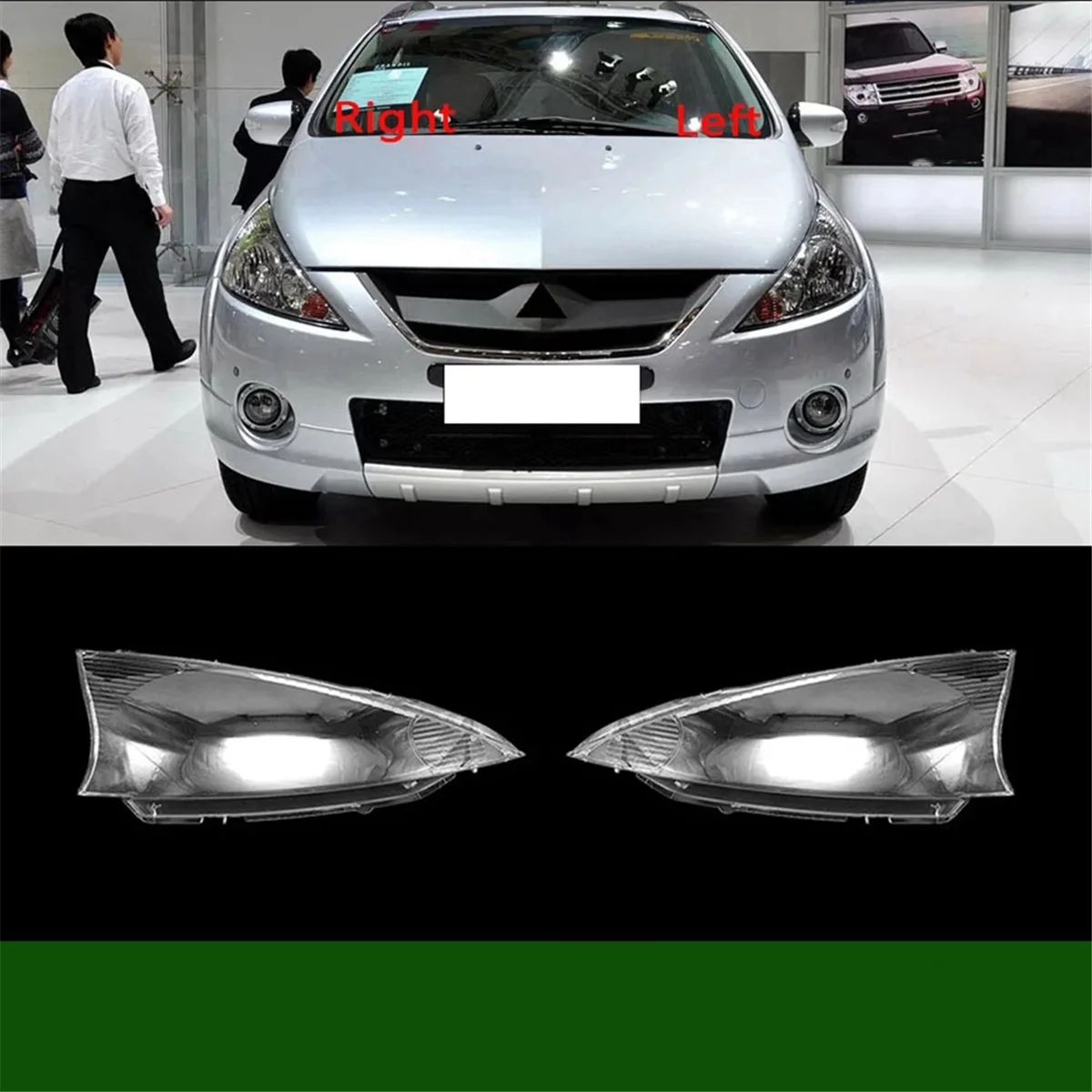 For Mitsubishi Grandis 2009-2015 Front Headlight Shell Lamp Shade Transparent Head Light Lamp Cover