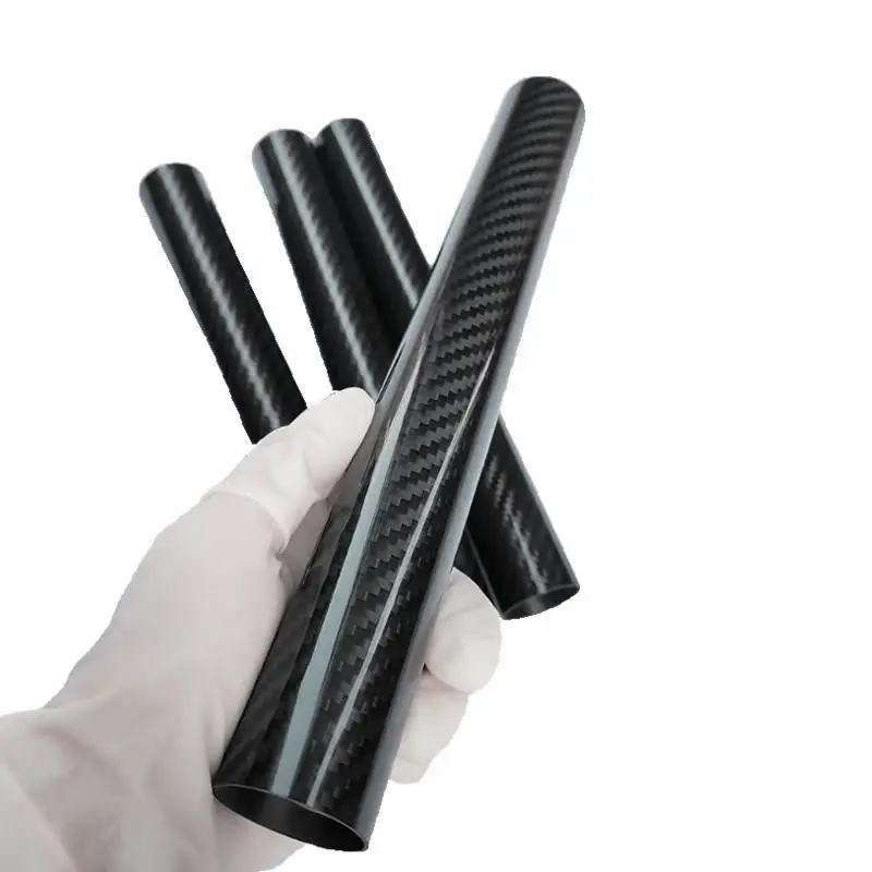 3K Twill Carbon Fiber Tube Pure Carbon Pipe Bright Matte High Strength Lightweight Used for Fuselage Frame OD 41 42 43 44 45 mm