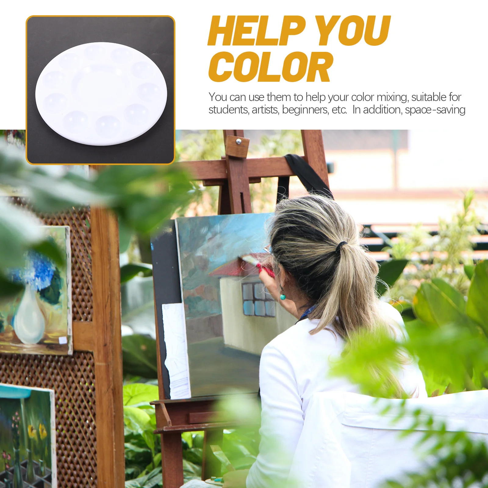 

Brush Palette Set Paint Artist Color Mixers Small Tray Plastic Mixing Trays Painting Kit