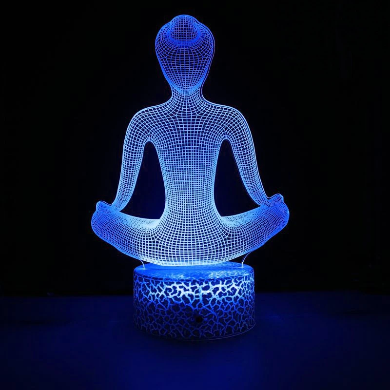 

Nighdn Yoga Meditation Figure Night Light 7 Colors Changing Optical Illusion Lamp LED Table Desk Decor Nightlight Creative Gifts