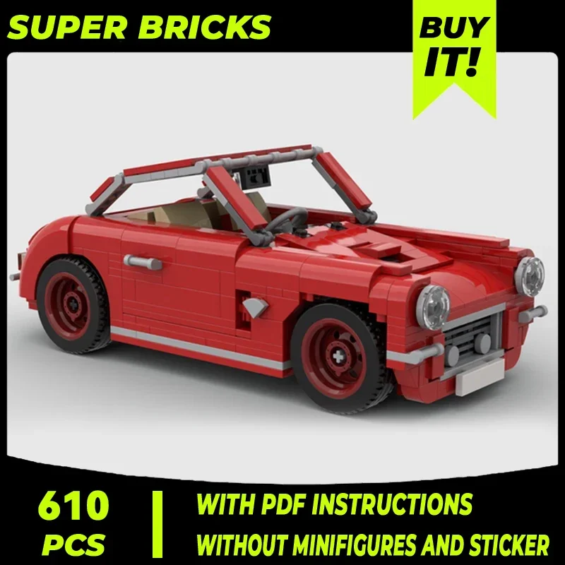 Moc Building Blocks Compact Retro Classic Sports Car Technical Bricks DIY Assembly Construction Toys For Child Holiday Gifts