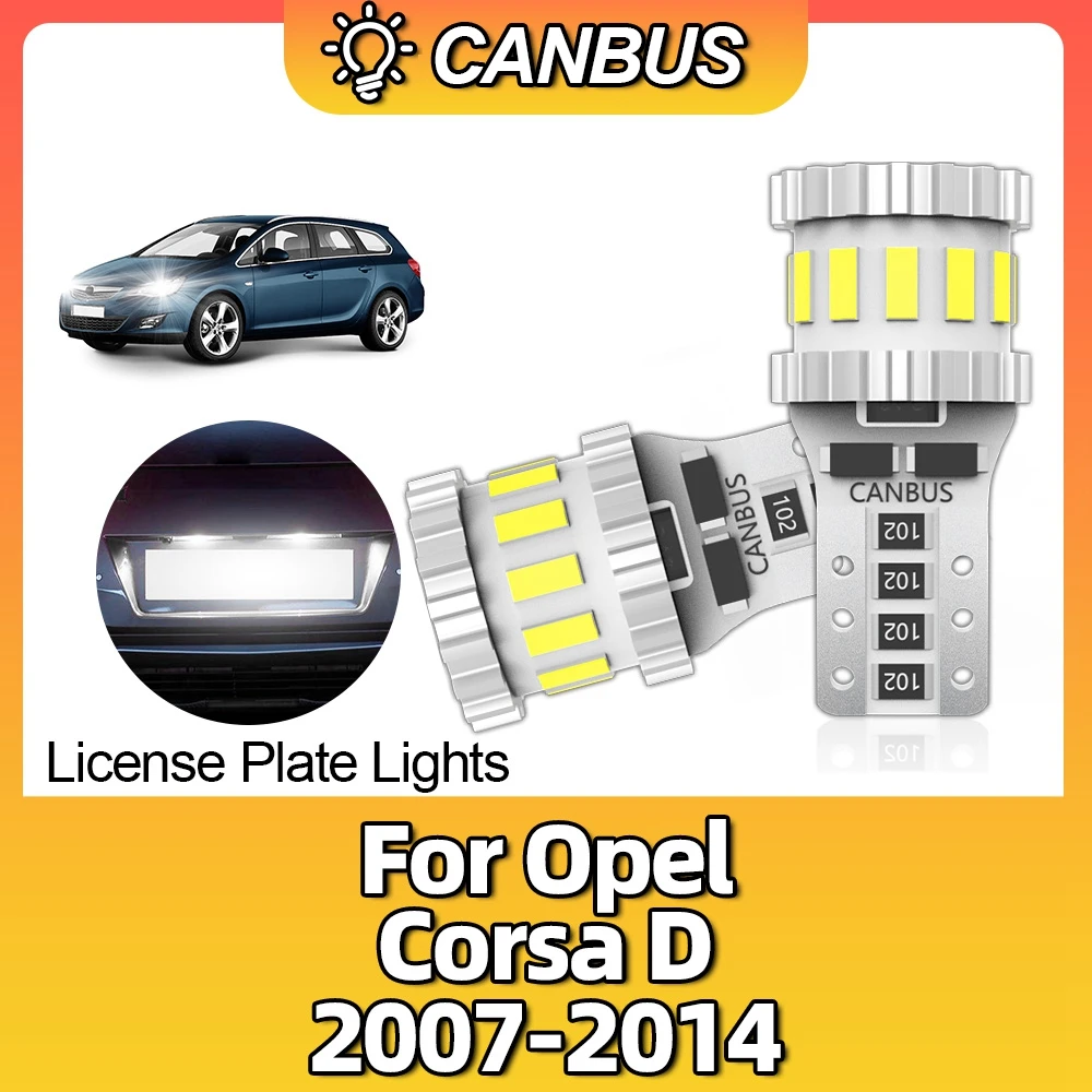 W5W T10 194 168 Led Car Bulb Canbus Parking Lamp License Plate Lights For Opel Corsa D 2007 2008 2009 2010 2011 2012 2013 2014