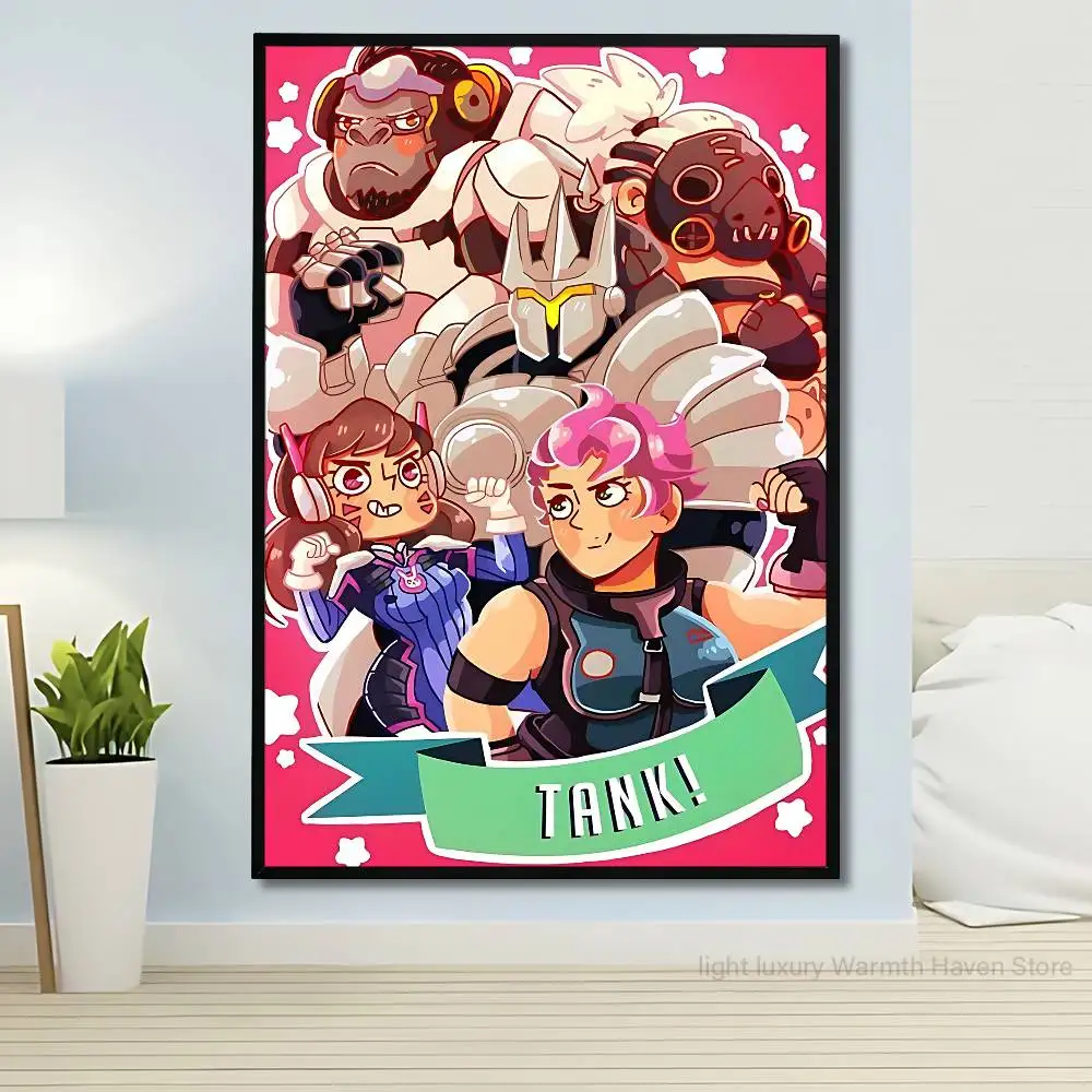 Pop Game O-Overwatch-S Club Bar Paper Vintage Poster Wall Art Painting Bedroom Study Stickers