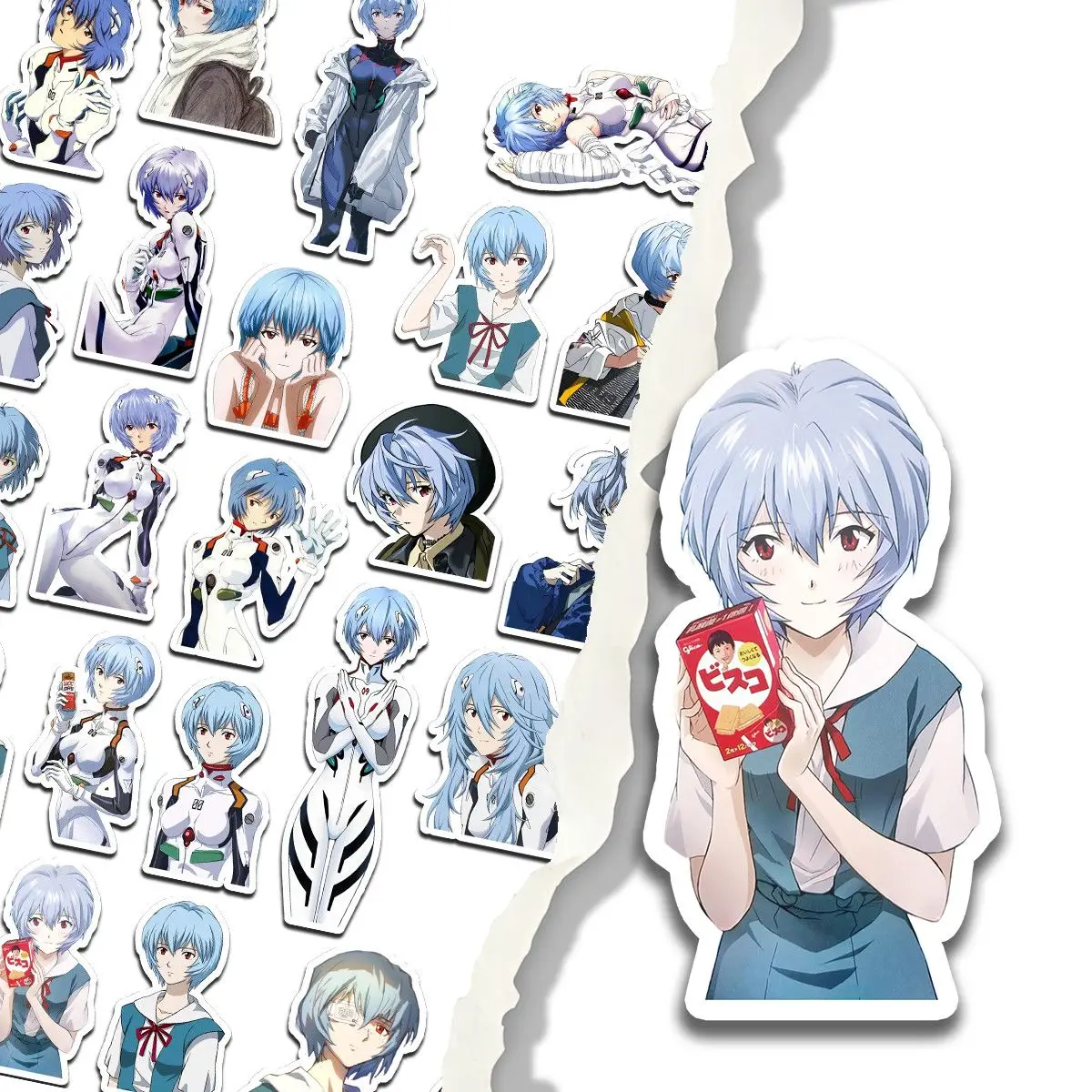 EVA Neon Genesis Evangelion Ayanami Rei Waterproof Stickers Cute Anime DIY Laptop Notebook Phone Decor Sticker Collection Gift - view 3