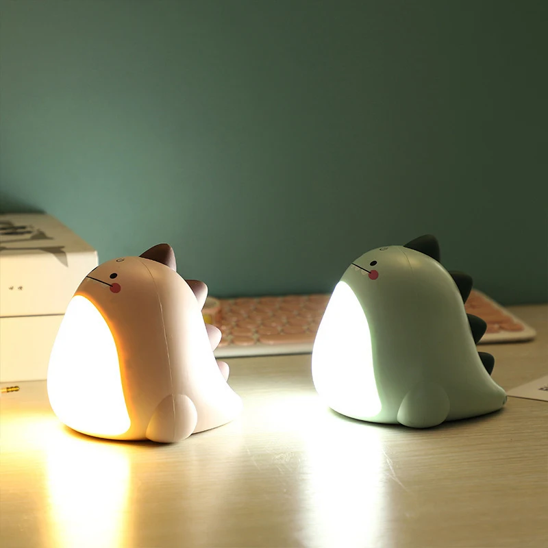 Luce notturna dimmerabile per camera da letto per bambini, luce notturna per vivaio in Silicone dinosauro carino per la decorazione della lampada della camera da letto a LED della camera dei bambini