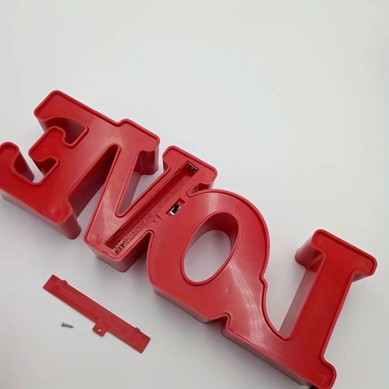 1pc LOVE Shape LED Light Sign Battery Operated Novelty Letter Decorative Light Valentine's Day Proposal Table Wall Decoration